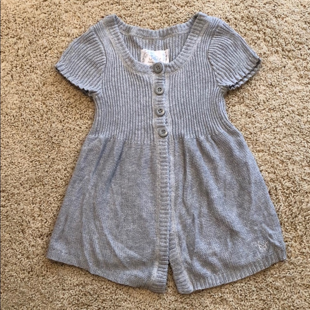 Justice Short Sleeve Button Down Sweater Gray Extra Small Extra Small XS &